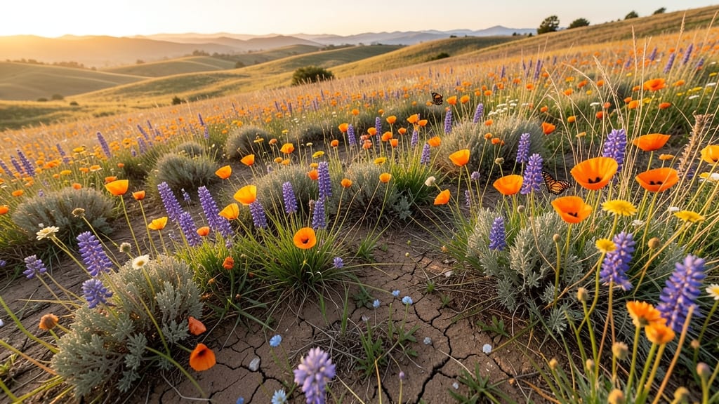 Native California Wildflowers Meadow