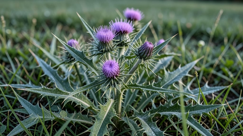 Creeping Thistle vs. Clover