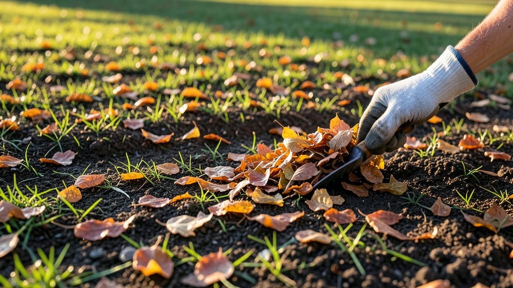 Leaf Mulch for New Lawn Establishment