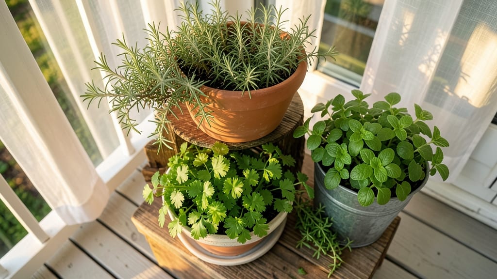 Front Porch Container Herb Garden