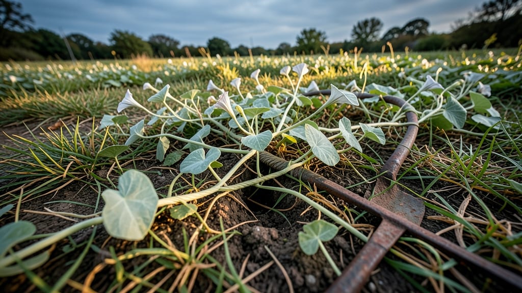 Bindweed Removal With Flame Weeding Tool