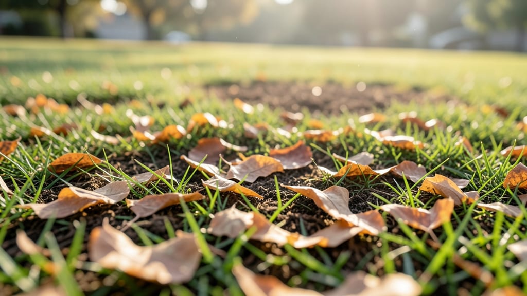 Thin Layer Mulching for New Grass Growth
