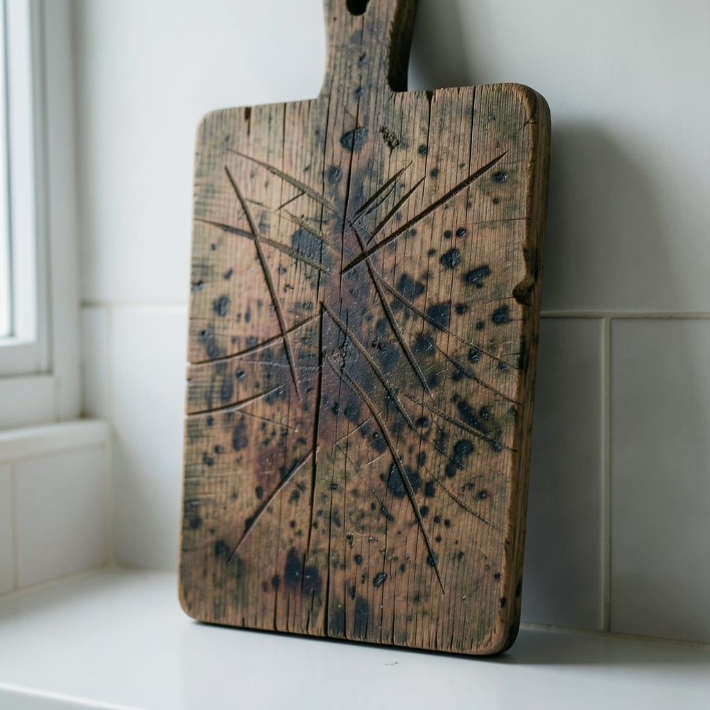 The wooden cutting board