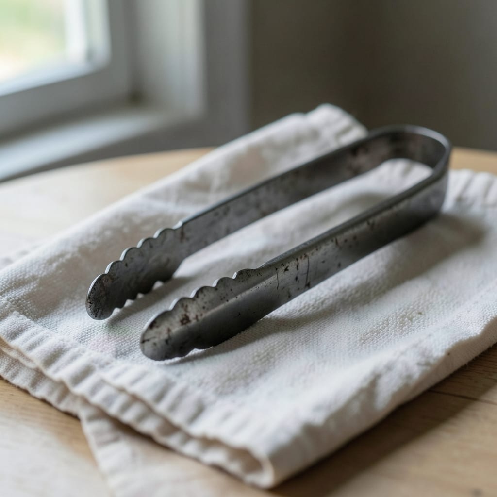 The metal tongs