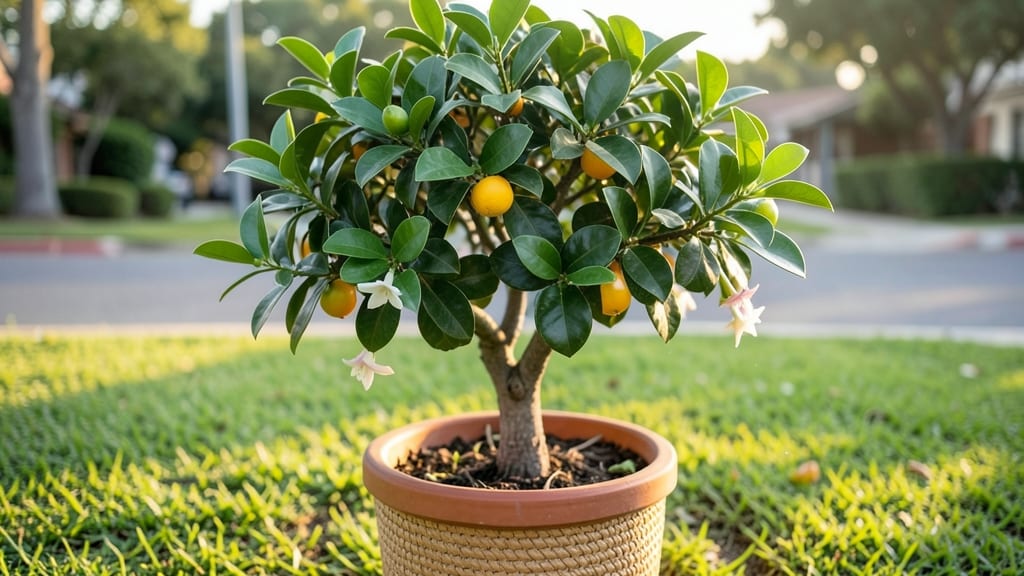 Potted Citrus Tree Centerpiece