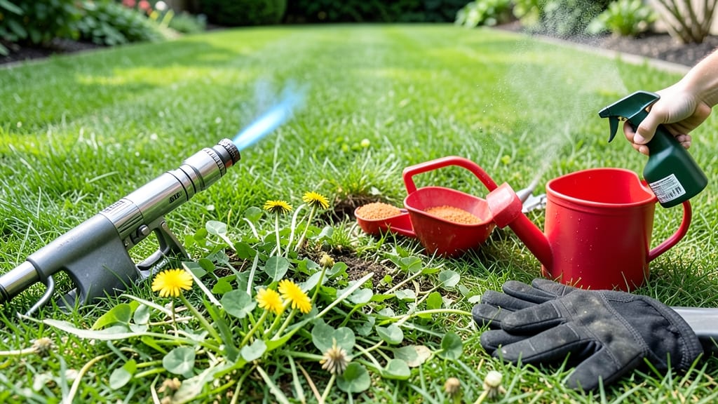 Burning Lawn Weeds: Targeted Heat Treatment for Weed-Free Grass